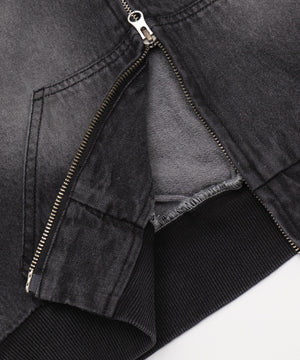 ファーフードデニムショートブルゾン