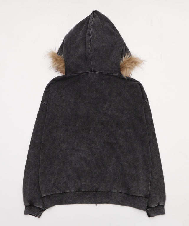 ファーフードBIGZIPパーカー