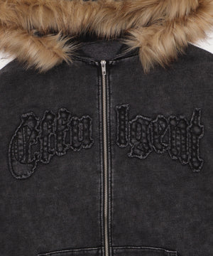 ファーフードBIGZIPパーカー