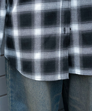 裏毛フードチェックシャツ