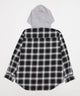 裏毛フードチェックシャツ