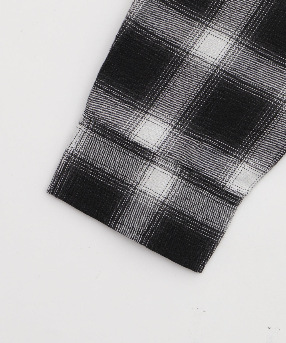 裏毛フードチェックシャツ