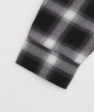 裏毛フードチェックシャツ