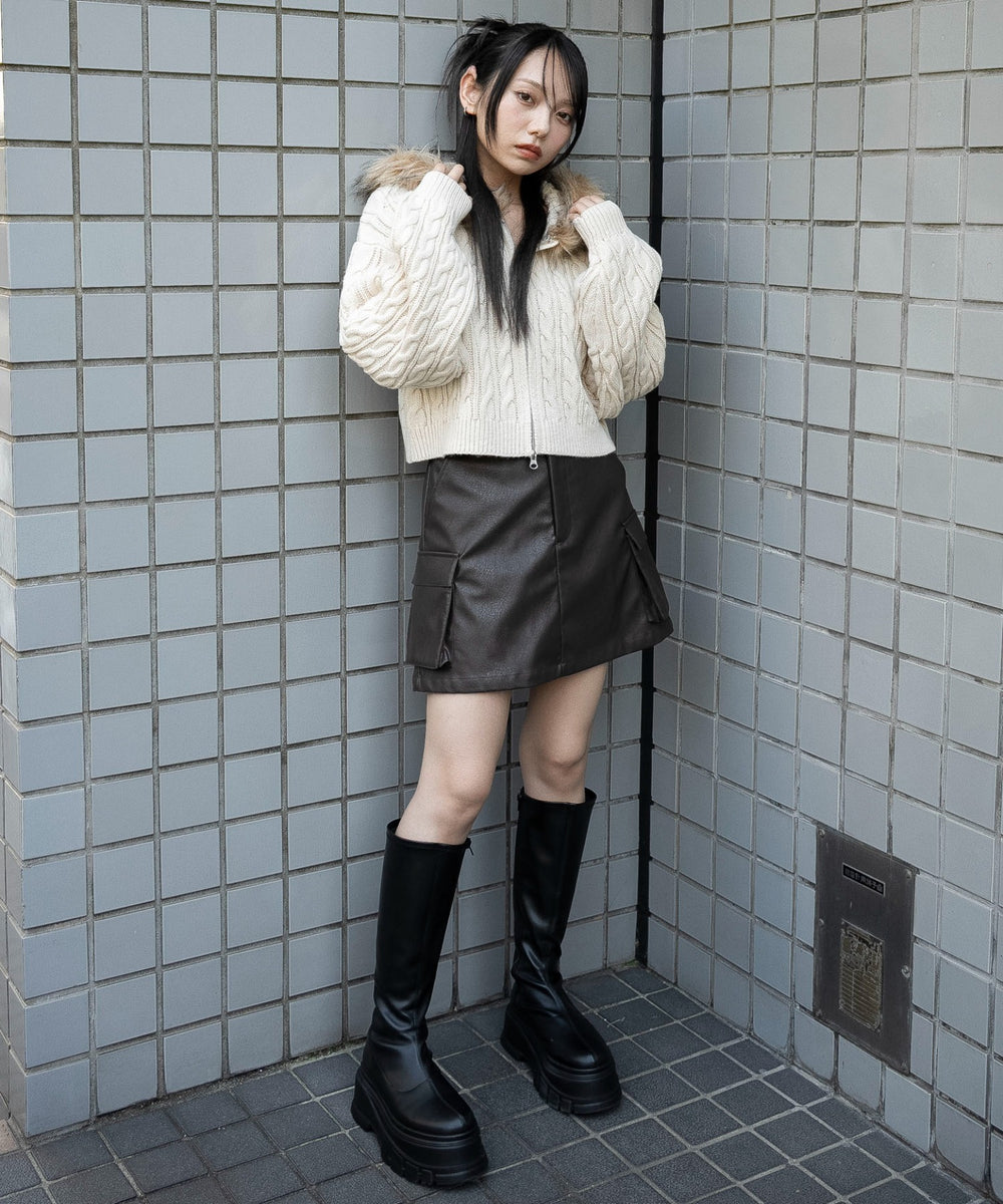 ブラウン　モデル：159cm F着用