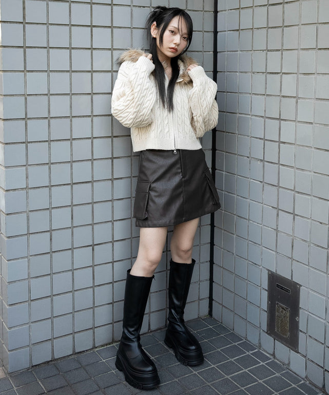 ブラウン　モデル：159cm F着用