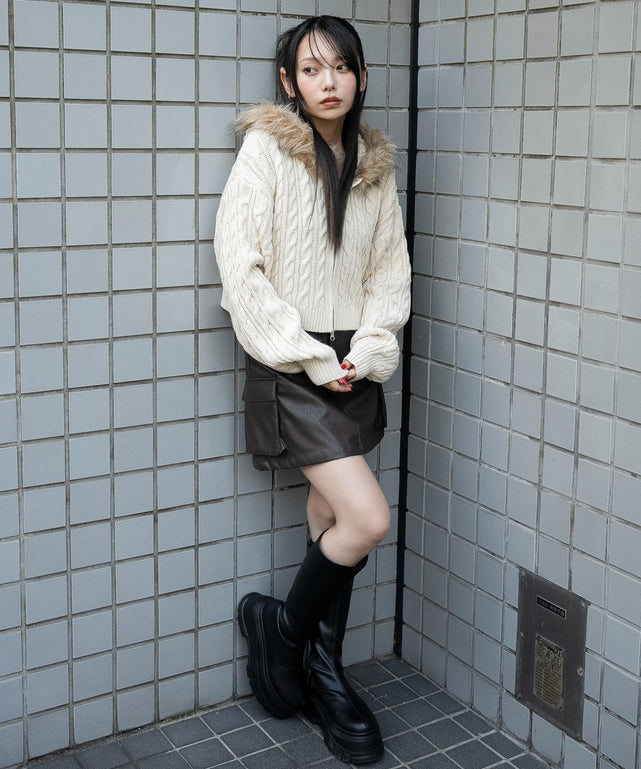 ブラウン　モデル：159cm F着用