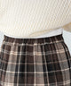 チェックアシンメトリーフリルロングスカート