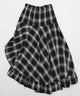 チェックアシンメトリーフリルロングスカート