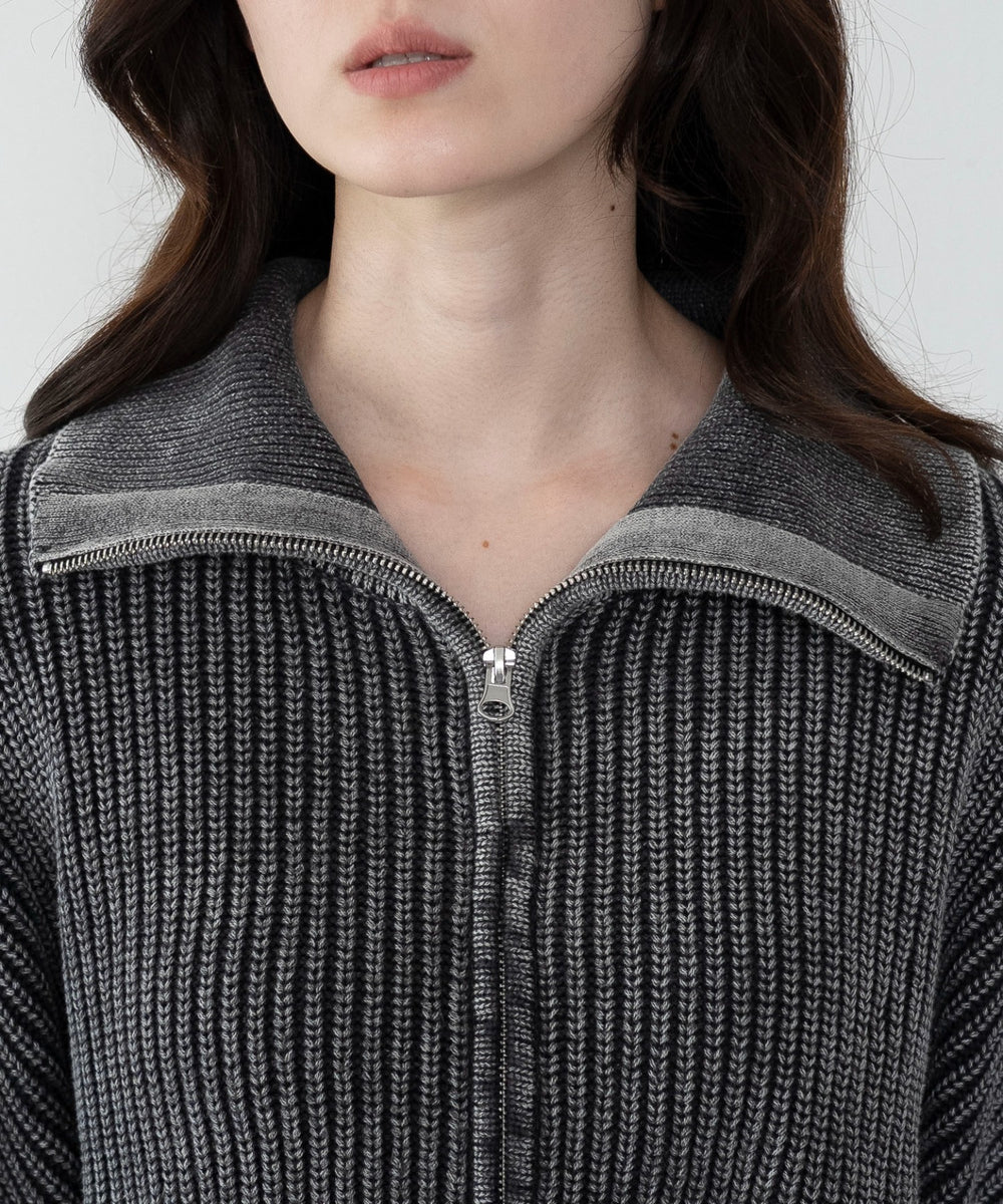 ダブルジップショートニットブルゾン