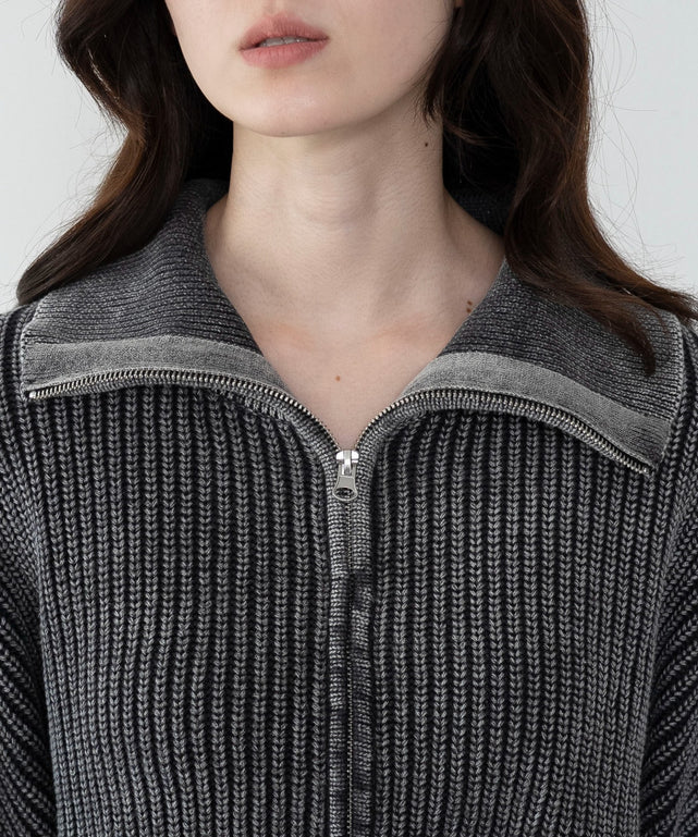 ダブルジップショートニットブルゾン