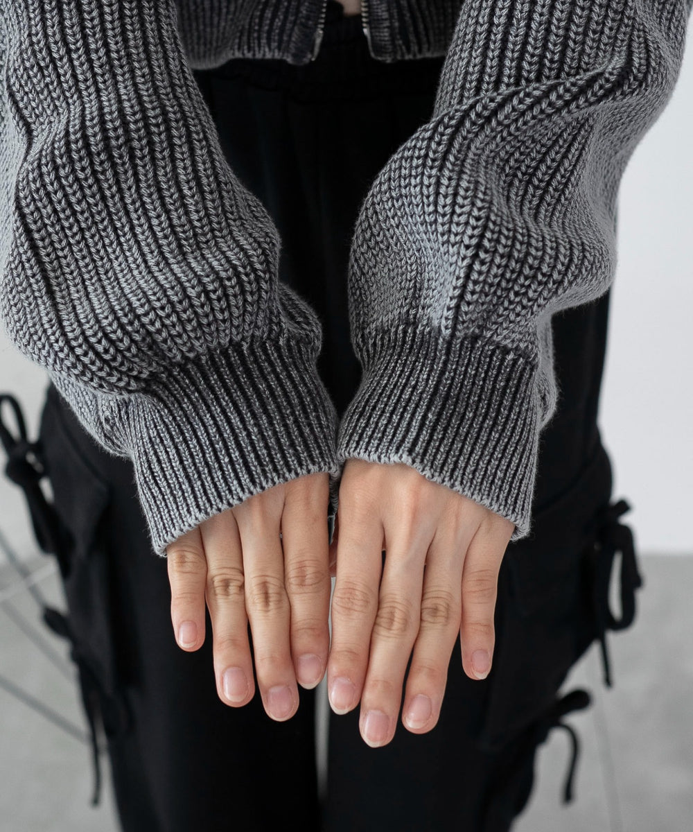 ダブルジップショートニットブルゾン