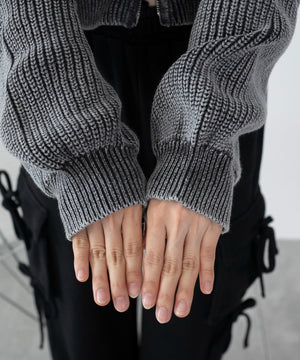 ダブルジップショートニットブルゾン