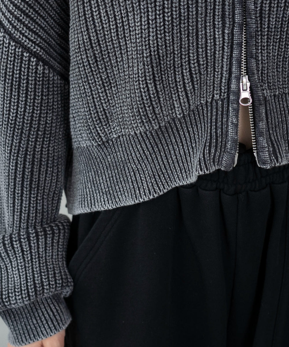 ダブルジップショートニットブルゾン