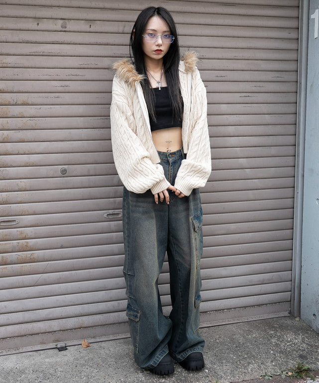 ホワイトアイボリー　モデル：159cm F着用