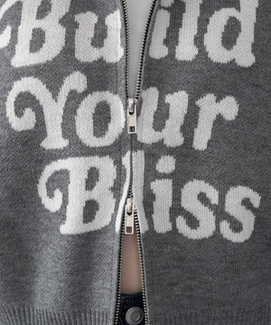 グラフィックジャガードニットZIPパーカー