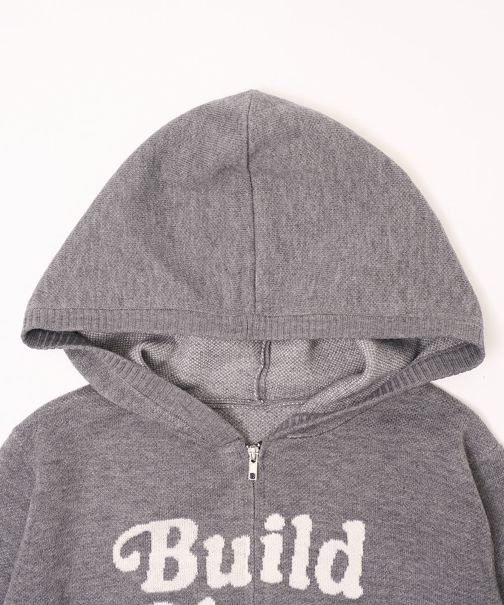 グラフィックジャガードニットZIPパーカー