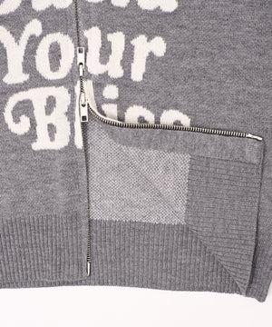 グラフィックジャガードニットZIPパーカー