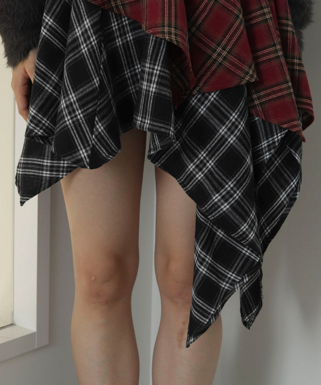 アシンメトリーチェックミニスカパン｜WEGO（ウィゴー） – WEGO