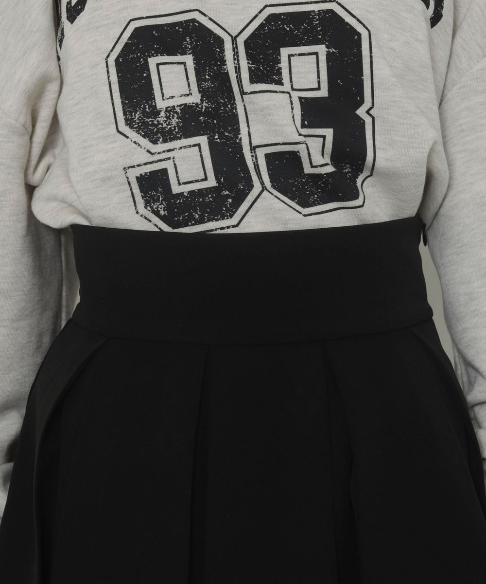 ハイウエスト2段プリーツスカパン