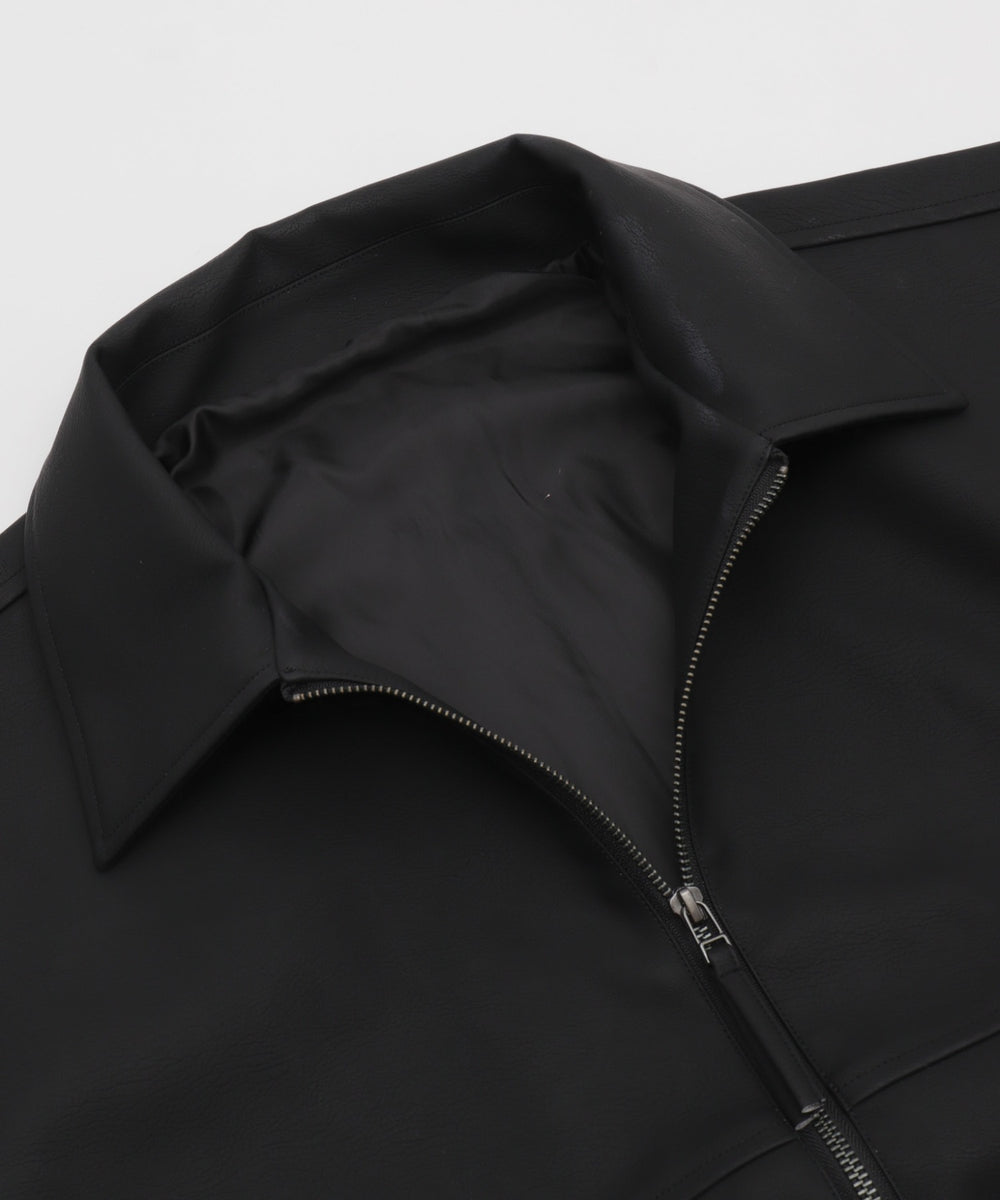 PUダブルZIPフライトブルゾン