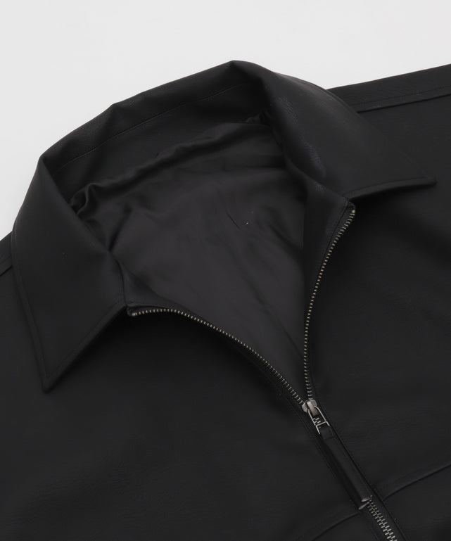 PUダブルZIPフライトブルゾン