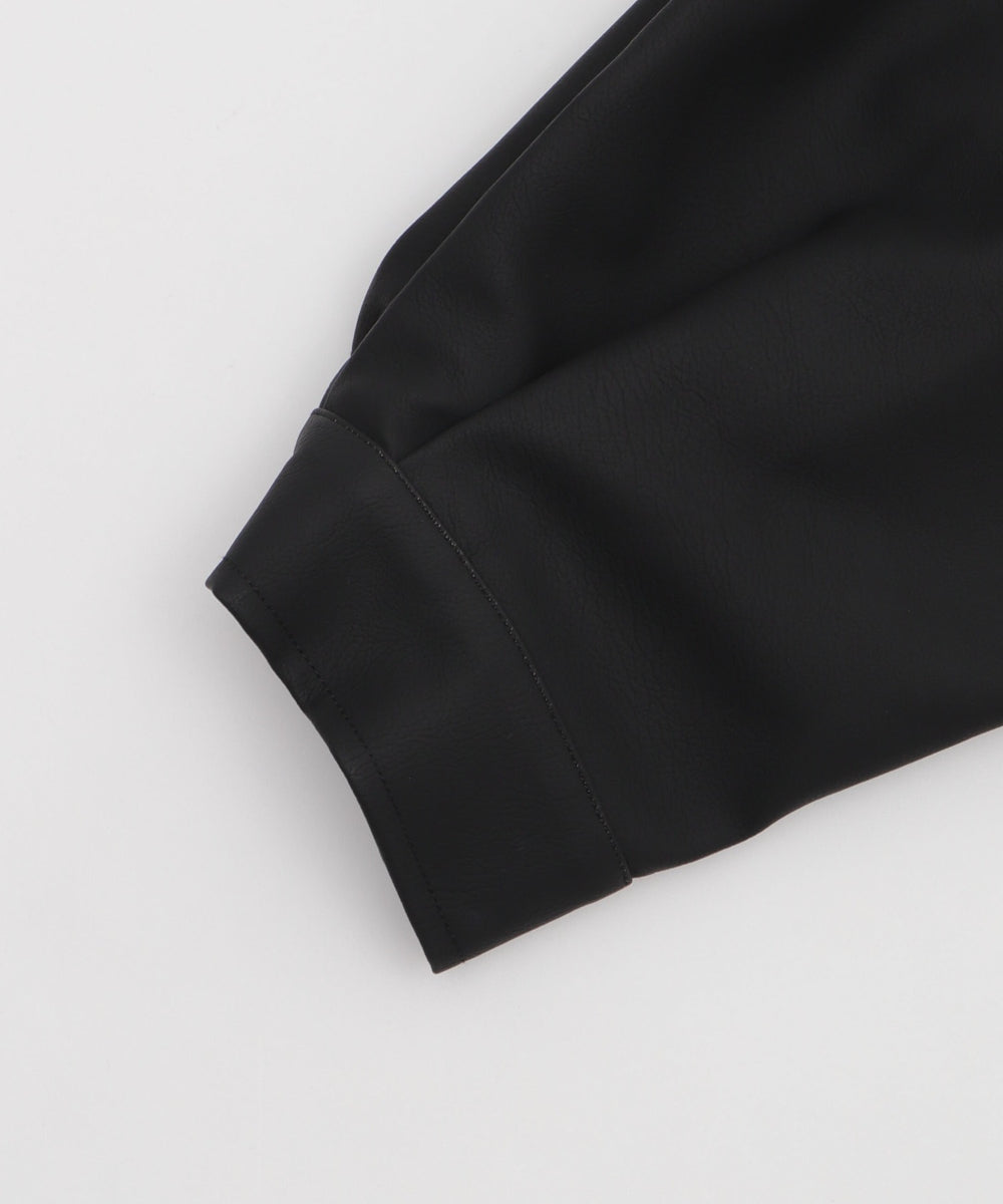 PUダブルZIPフライトブルゾン