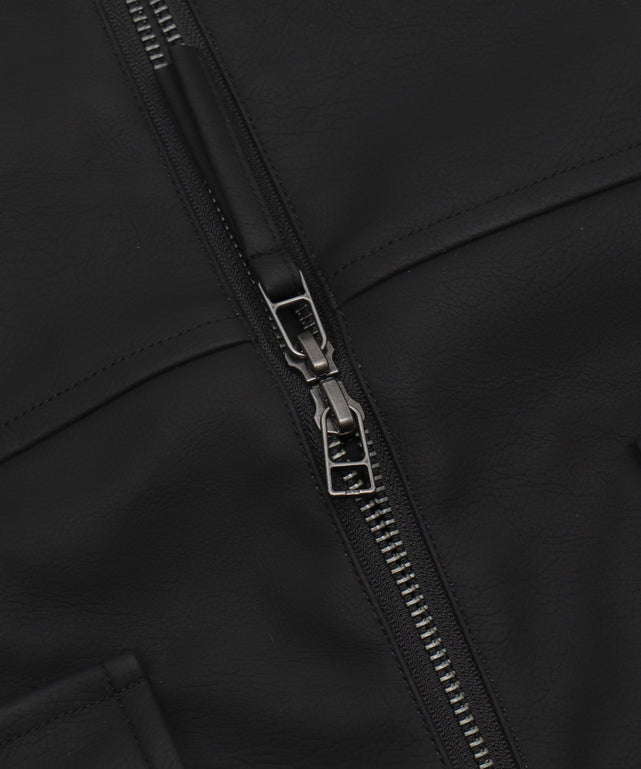 PUダブルZIPフライトブルゾン