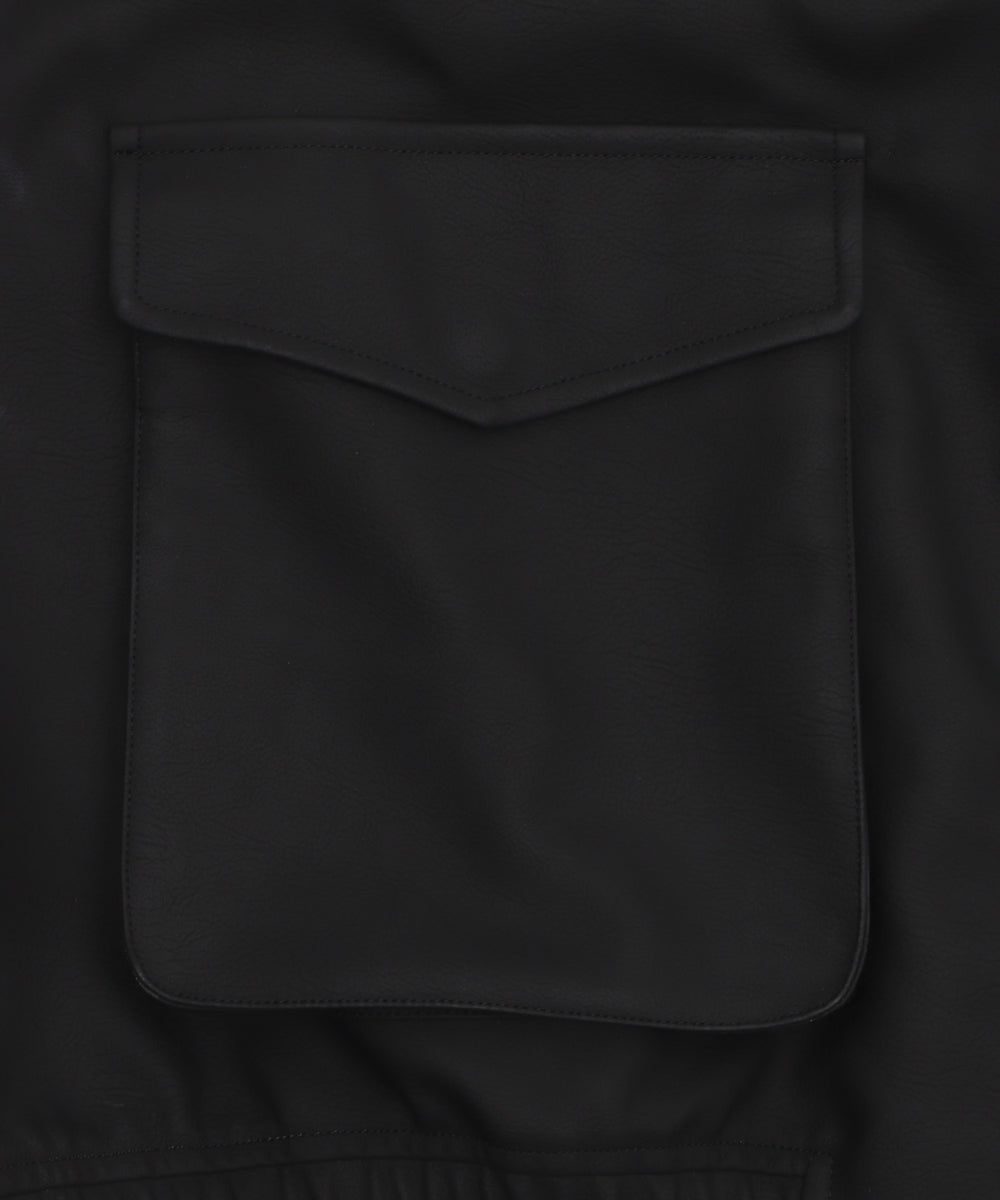 PUダブルZIPフライトブルゾン