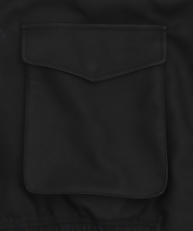 PUダブルZIPフライトブルゾン