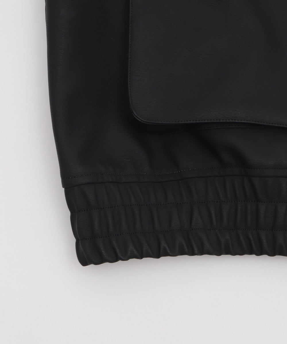 PUダブルZIPフライトブルゾン