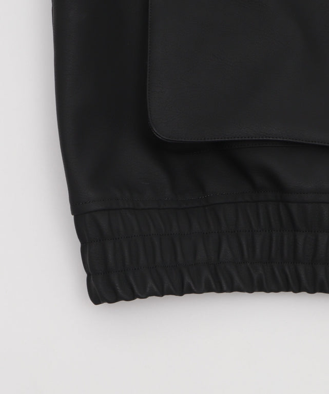 PUダブルZIPフライトブルゾン