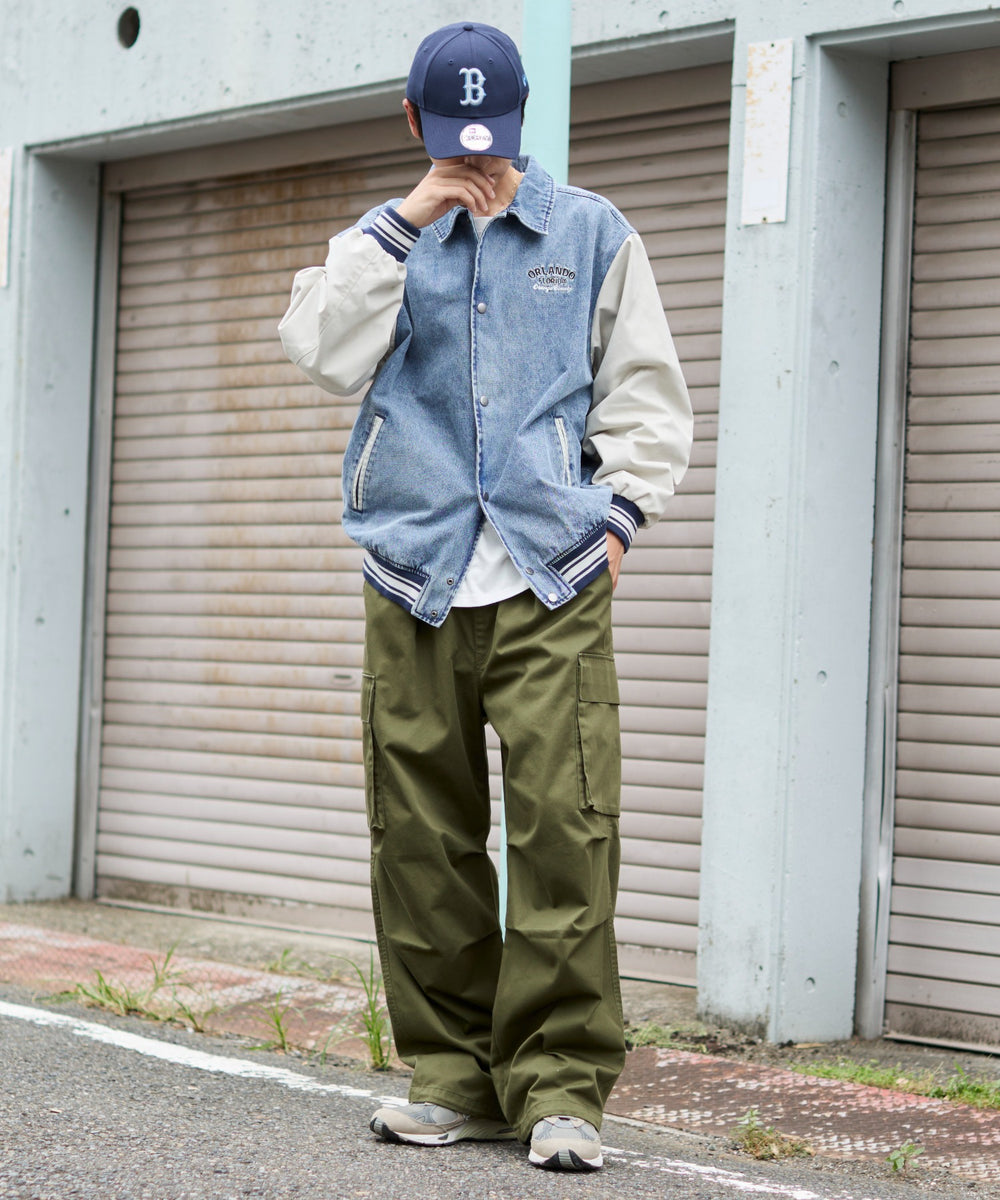 デニム淡加工 モデル：180cm L着用