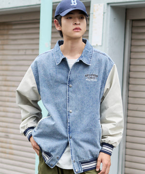 デニム淡加工 モデル：180cm L着用