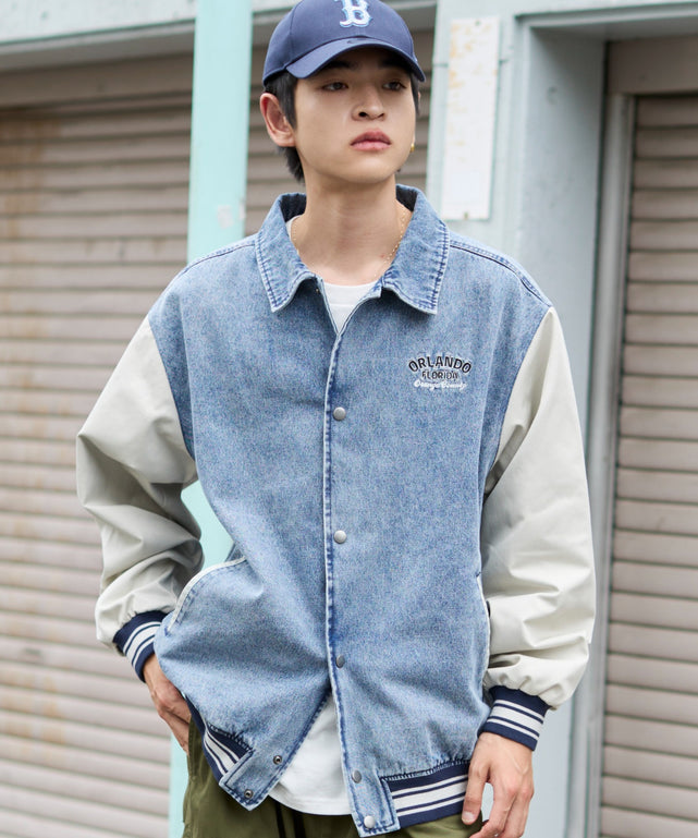 デニム淡加工 モデル：180cm L着用