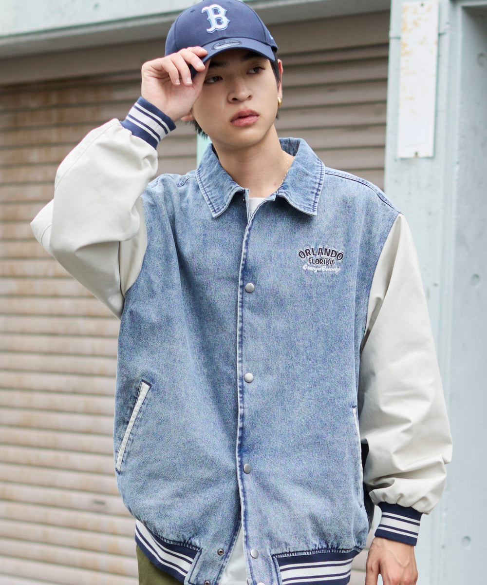 デニム淡加工 モデル：180cm L着用