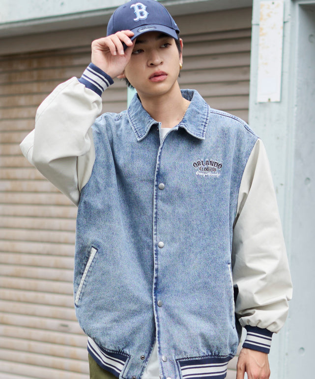 デニム淡加工 モデル：180cm L着用