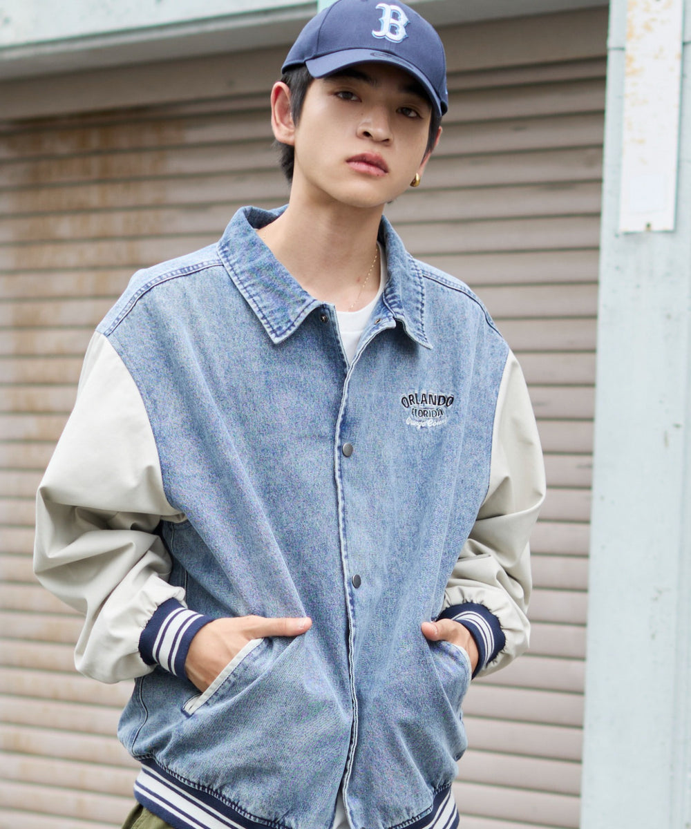 デニム淡加工 モデル：180cm L着用