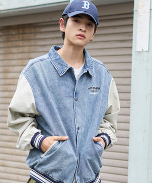 デニム淡加工 モデル：180cm L着用