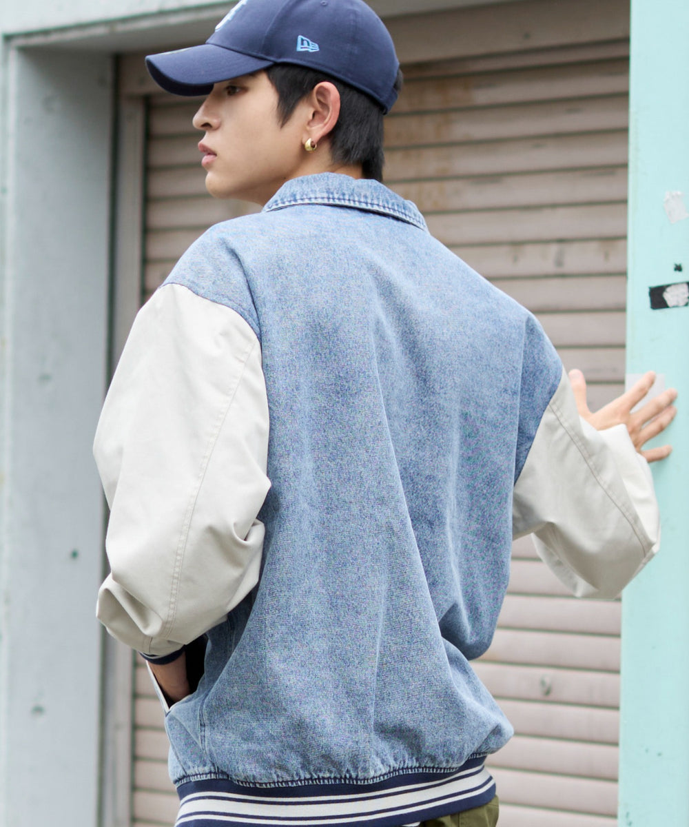 デニム淡加工 モデル：180cm L着用