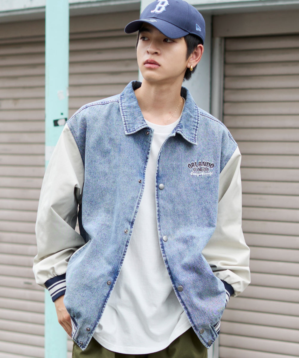 デニム淡加工 モデル：180cm L着用