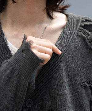 ダメージジャガードカーディガン