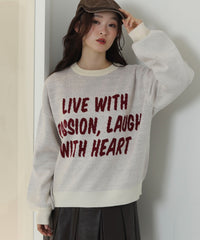 レタリングニットプルオーバー