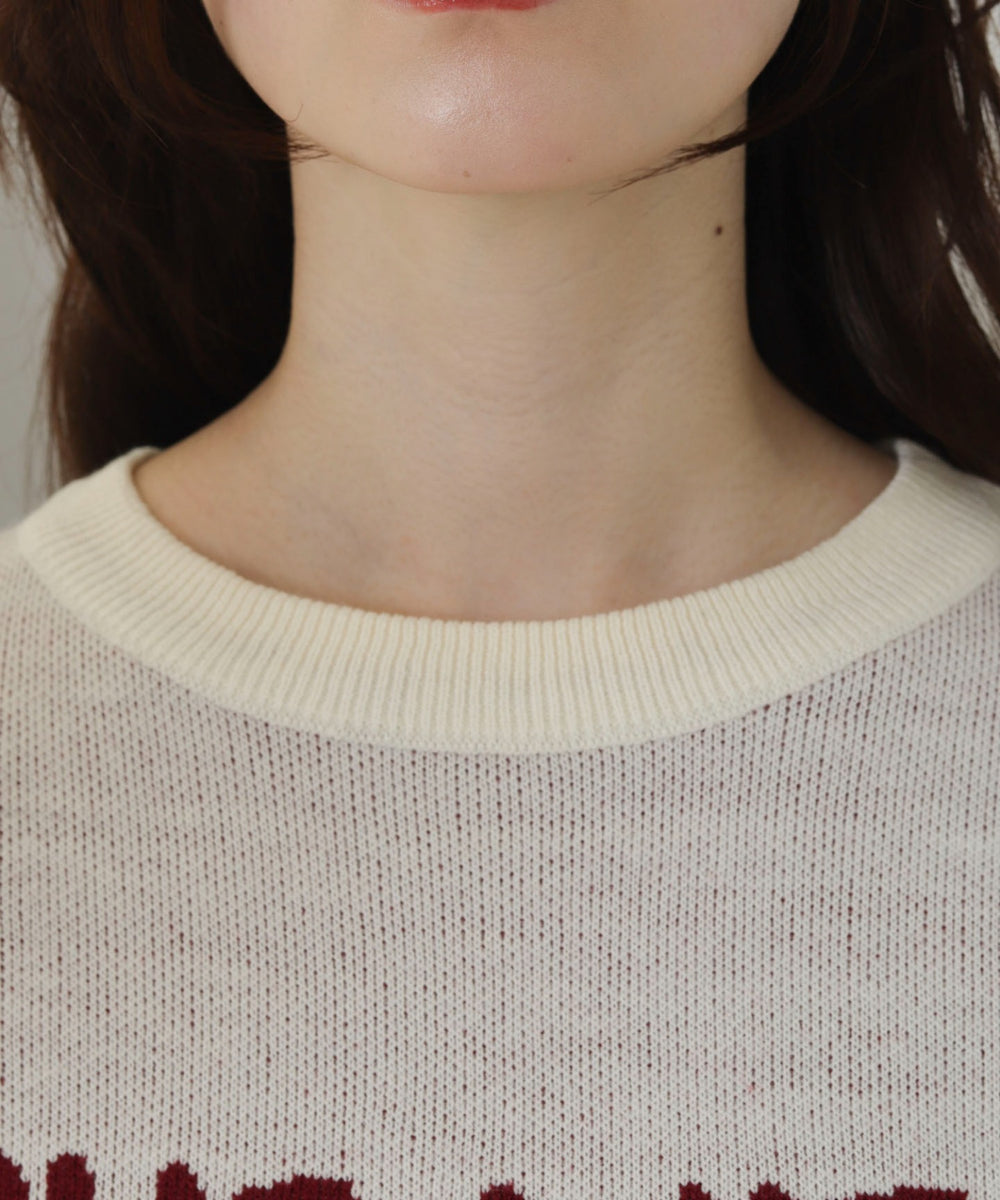 レタリングニットプルオーバー