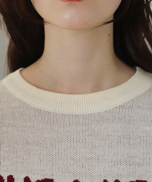 レタリングニットプルオーバー