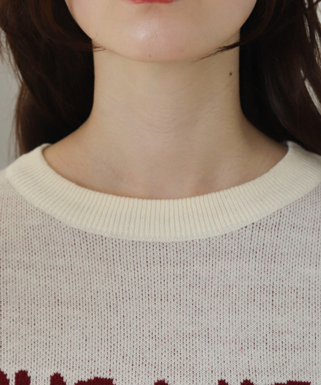 レタリングニットプルオーバー