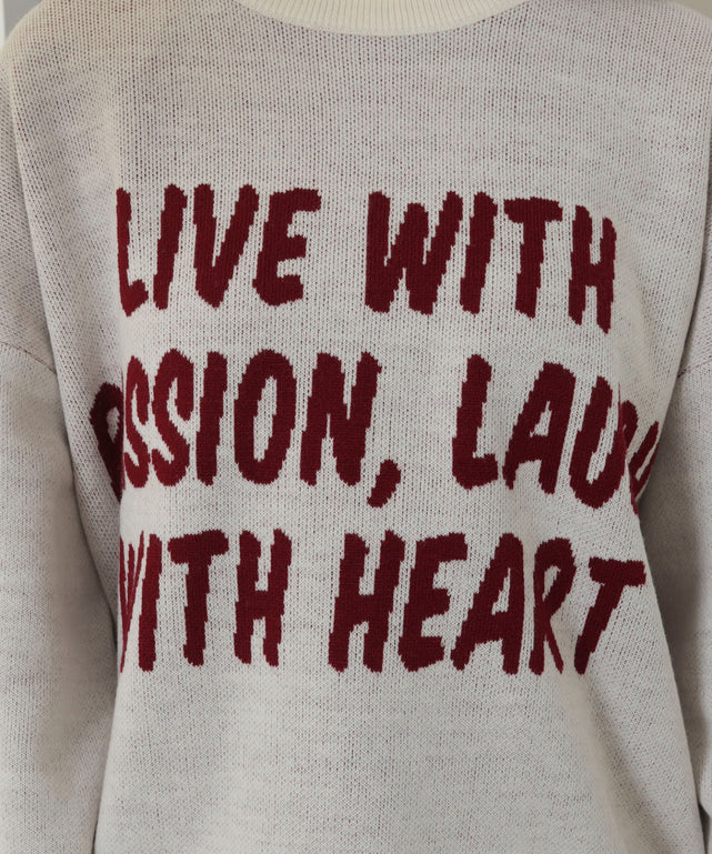 レタリングニットプルオーバー