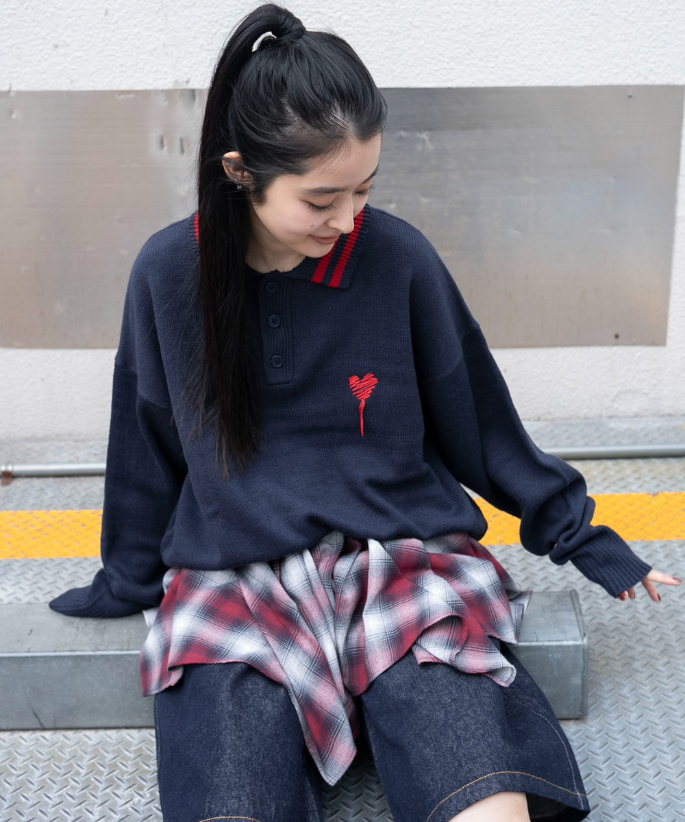 ネイビー　モデル：160㎝　L着用