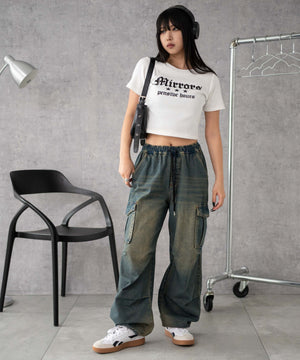 デニム中濃 モデル：160cm M着用