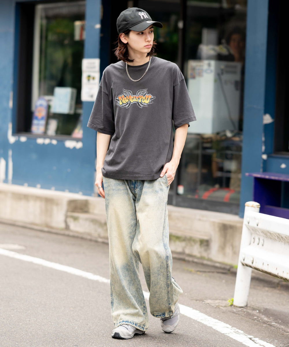 デニム淡加工 モデル：175cm L着用