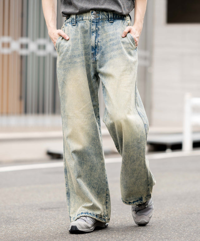 デニム淡加工 モデル：175cm L着用